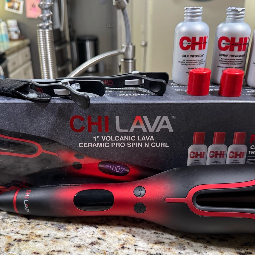 CHI Lava Red Ceramic Pro Spin N Curl